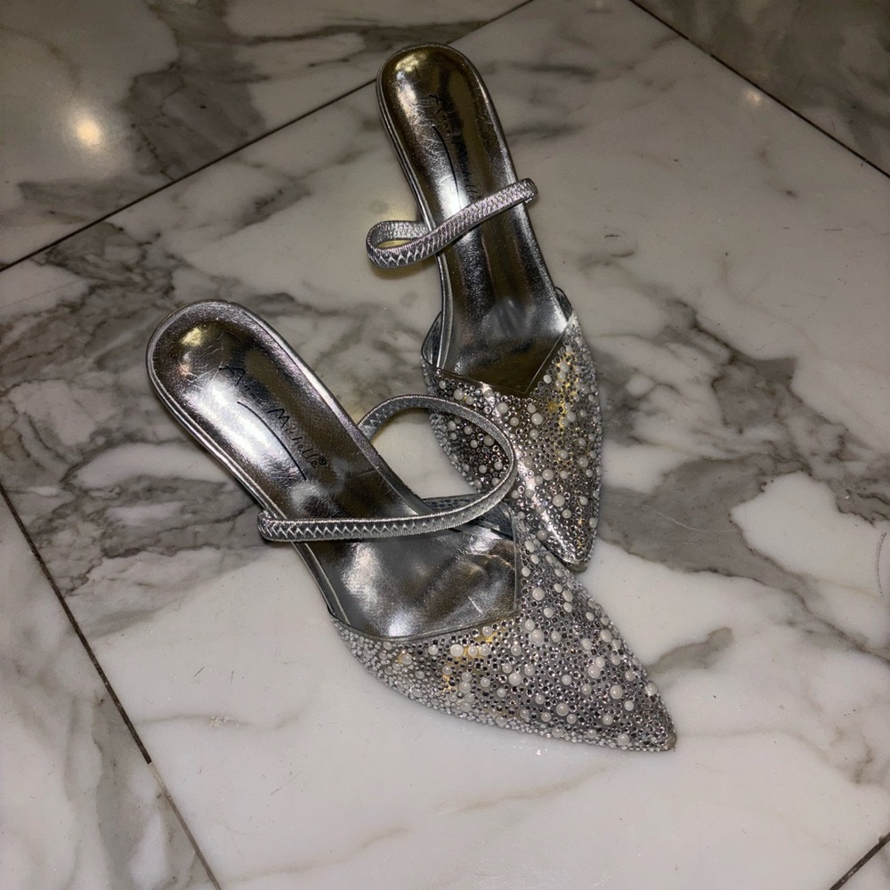 Silver Stiletto Heels, size 36